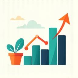 Abstract graphic representing a growing chart and personal development.